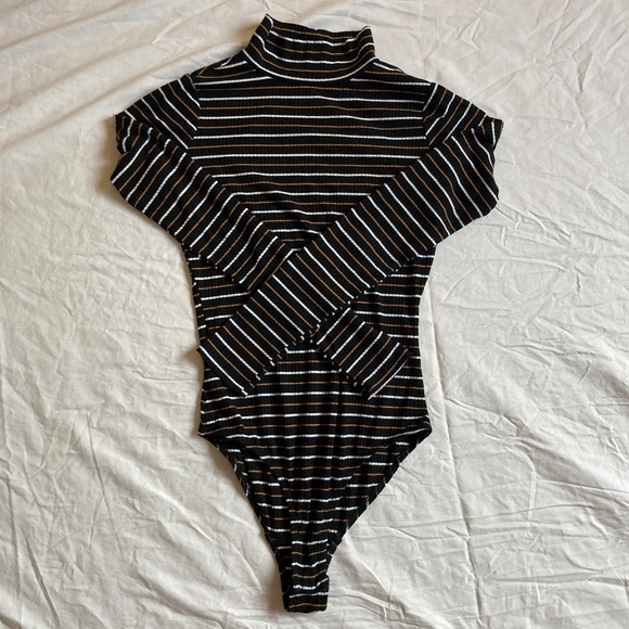 bp Tops - BP Long Sleeve Striped Bodysuit Small
